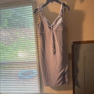 No Boundaries Ribbed High Low Dress - Light Pink